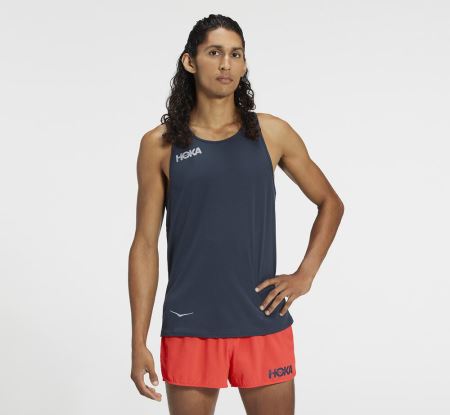 Hoka One One Singlet Barbati - Top Outerspace | RO-zXceHas